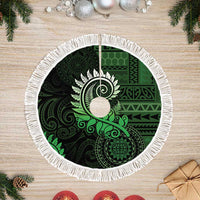 New Zealand Maori Koru Fern Tree Skirt Spiral Polynesian Style Green LT05 Fringed Green - Polynesian Pride