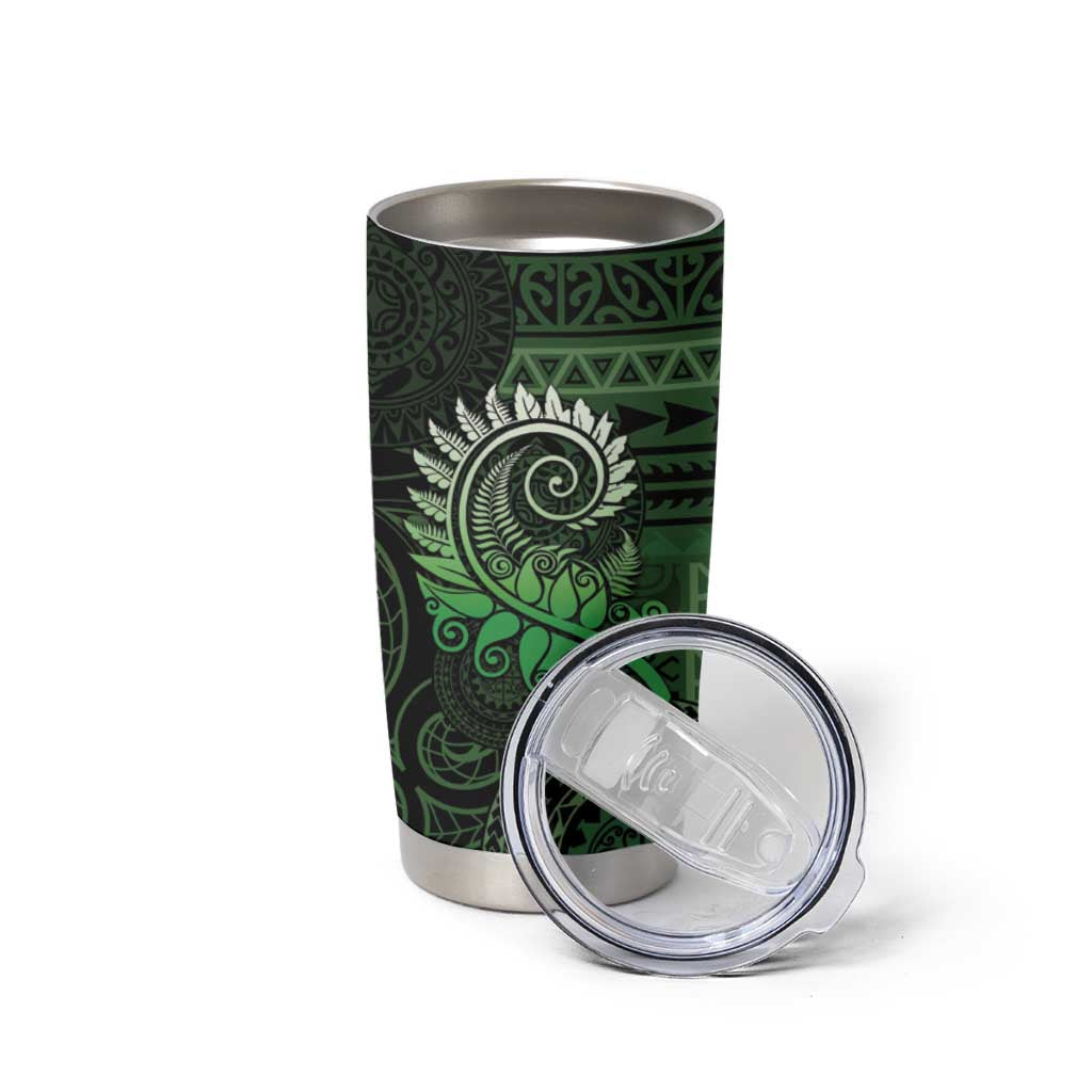 New Zealand Maori Koru Fern Tumbler Cup Spiral Polynesian Style Green LT05 - Polynesian Pride