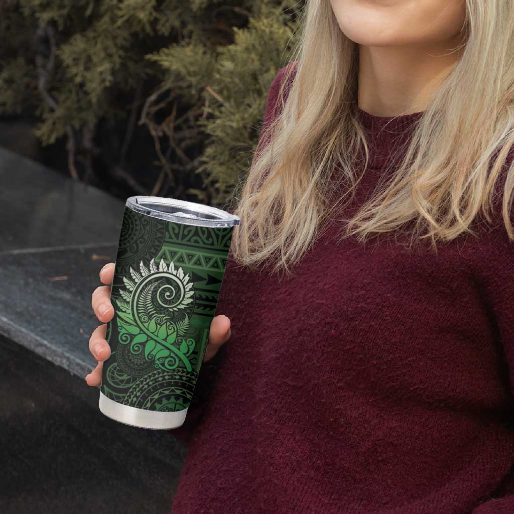 New Zealand Maori Koru Fern Tumbler Cup Spiral Polynesian Style Green LT05 - Polynesian Pride