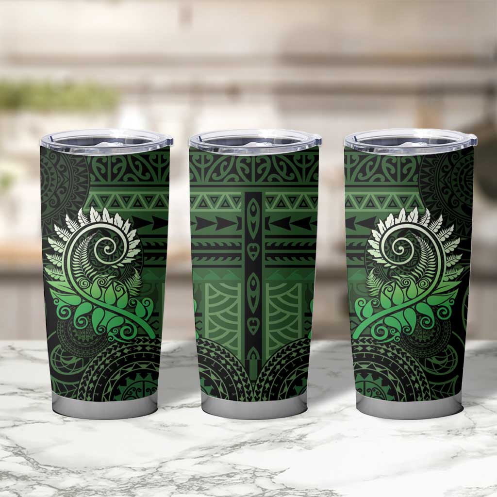 New Zealand Maori Koru Fern Tumbler Cup Spiral Polynesian Style Green LT05 - Polynesian Pride