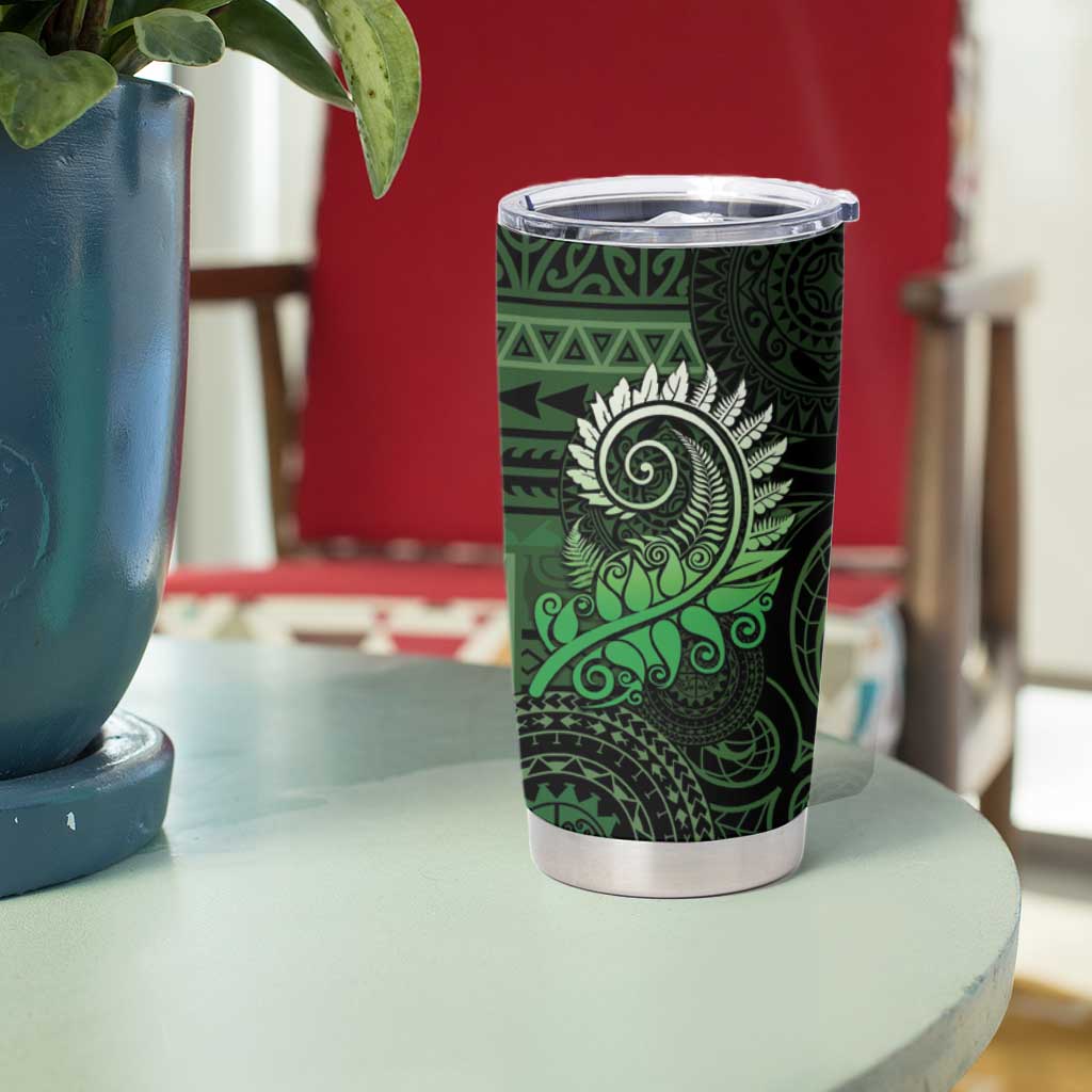 New Zealand Maori Koru Fern Tumbler Cup Spiral Polynesian Style Green LT05 - Polynesian Pride