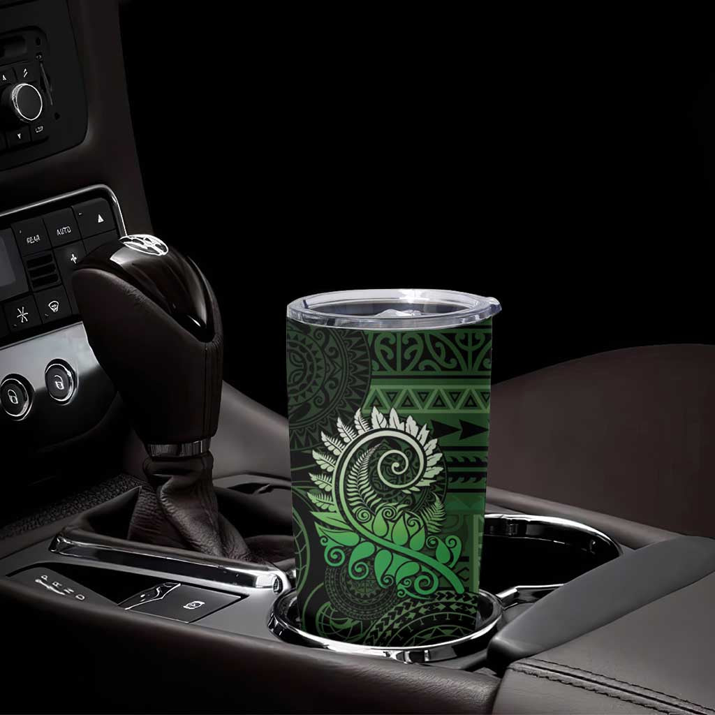 New Zealand Maori Koru Fern Tumbler Cup Spiral Polynesian Style Green LT05 - Polynesian Pride