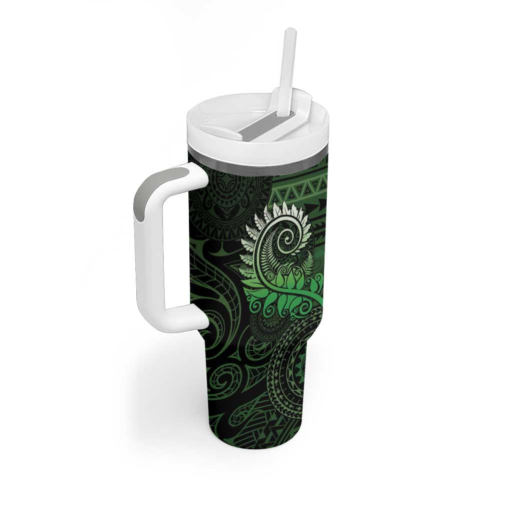 New Zealand Maori Koru Fern Tumbler With Handle Spiral Polynesian Style Green LT05 - Polynesian Pride