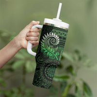 New Zealand Maori Koru Fern Tumbler With Handle Spiral Polynesian Style Green LT05 - Polynesian Pride
