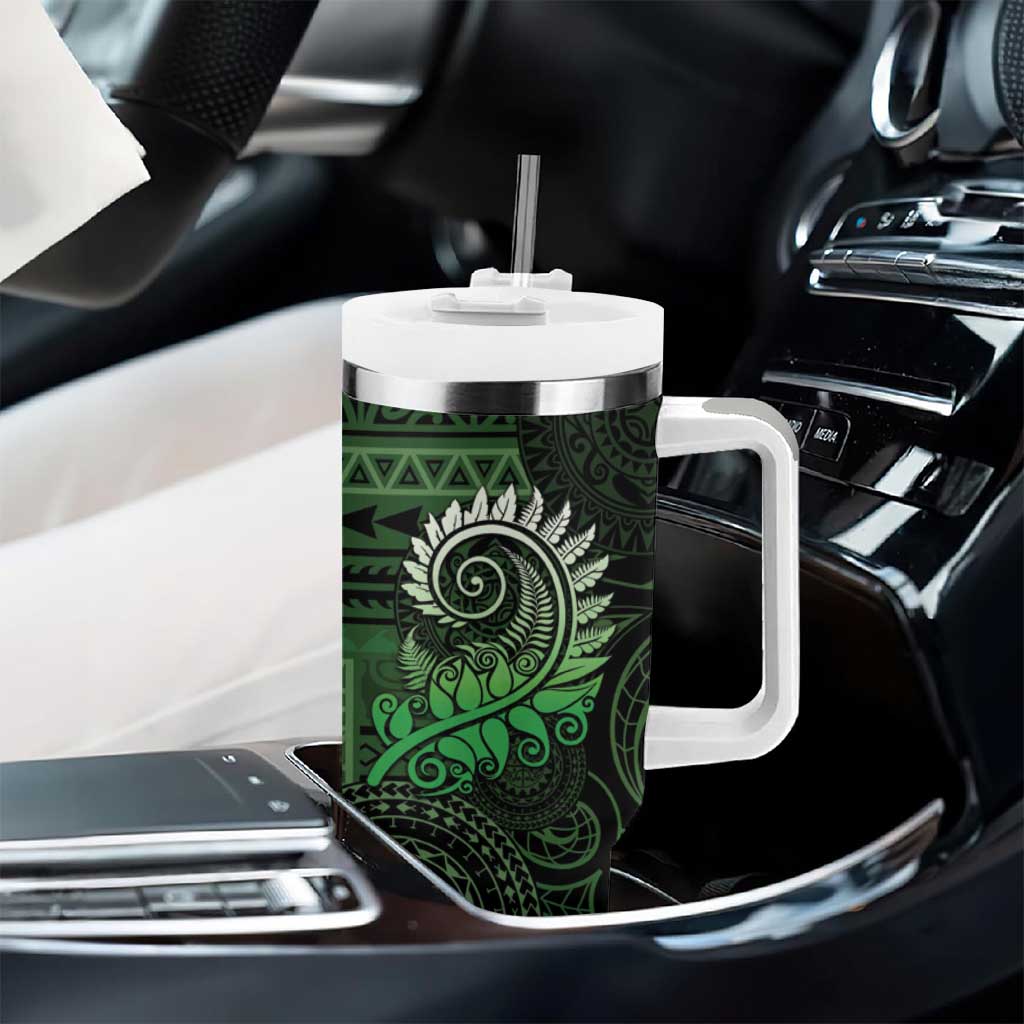 New Zealand Maori Koru Fern Tumbler With Handle Spiral Polynesian Style Green LT05 - Polynesian Pride