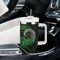 New Zealand Maori Koru Fern Tumbler With Handle Spiral Polynesian Style Green LT05 - Polynesian Pride