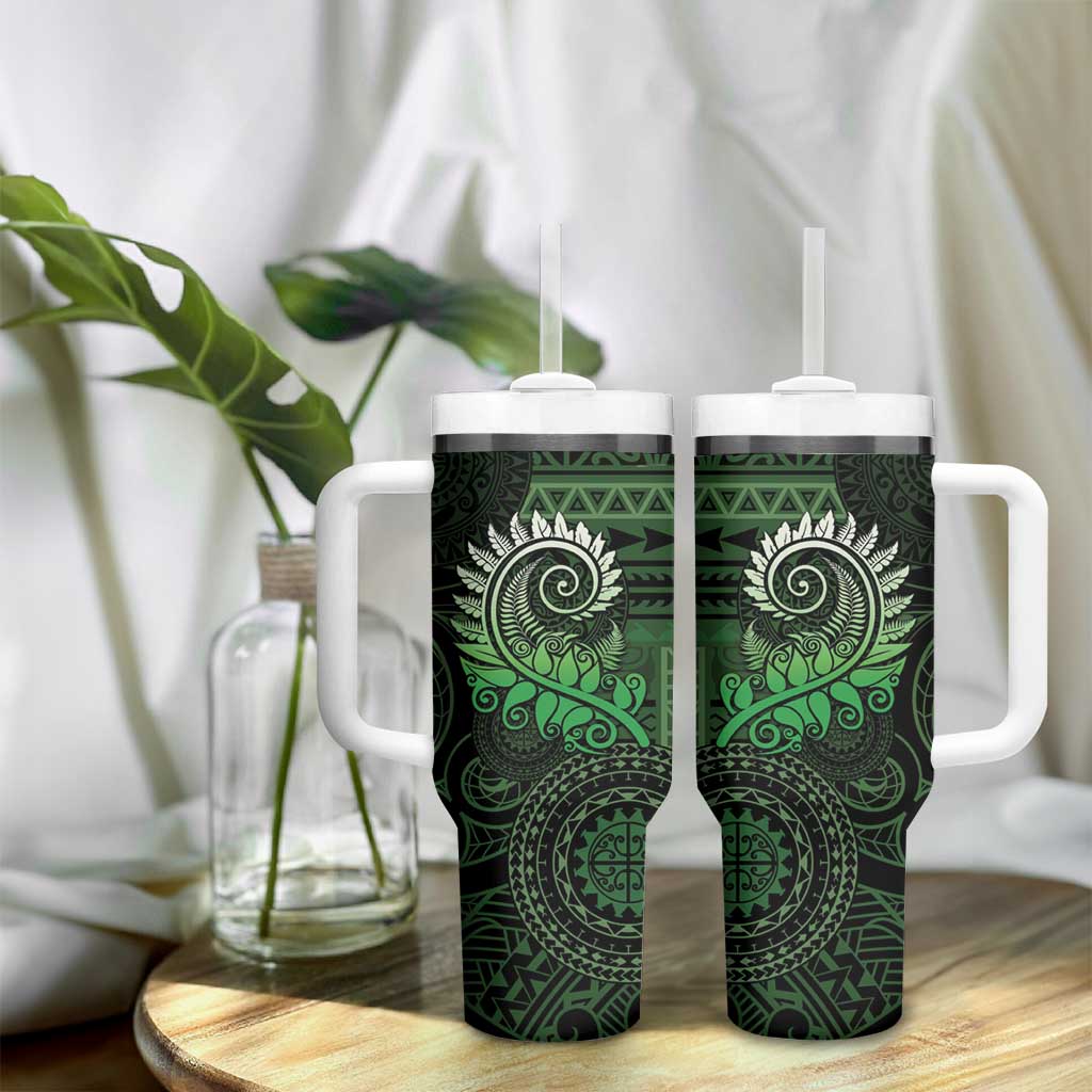 New Zealand Maori Koru Fern Tumbler With Handle Spiral Polynesian Style Green LT05 - Polynesian Pride