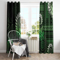 New Zealand Maori Koru Fern Window Curtain Spiral Polynesian Style Green LT05 - Polynesian Pride