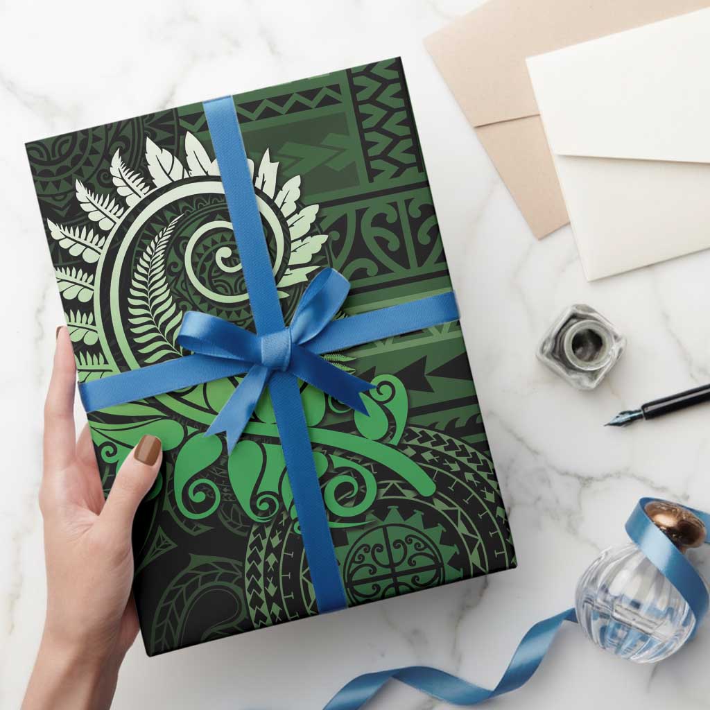 New Zealand Maori Koru Fern Wrapping Paper Spiral Polynesian Style Green LT05 - Polynesian Pride