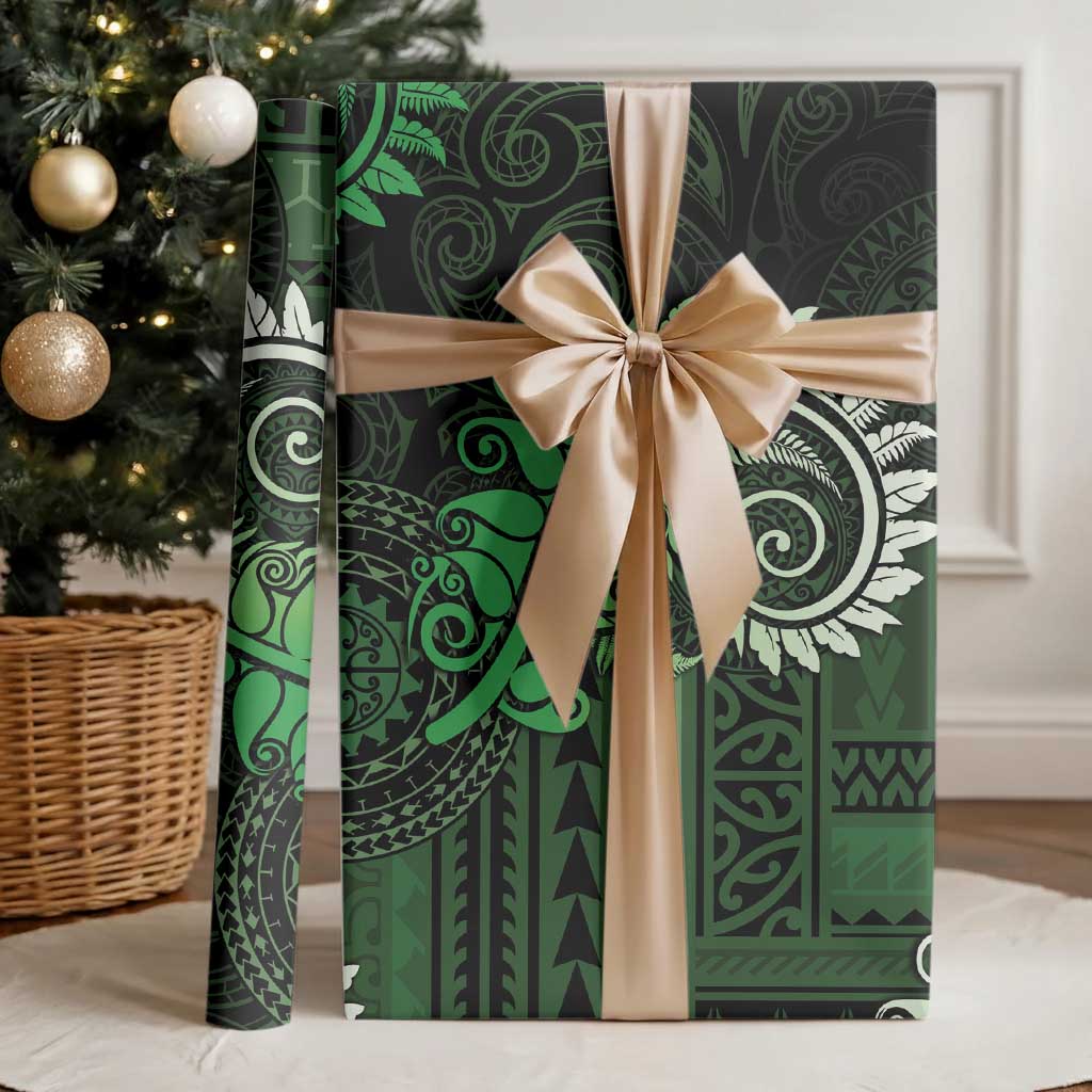 New Zealand Maori Koru Fern Wrapping Paper Spiral Polynesian Style Green LT05 - Polynesian Pride