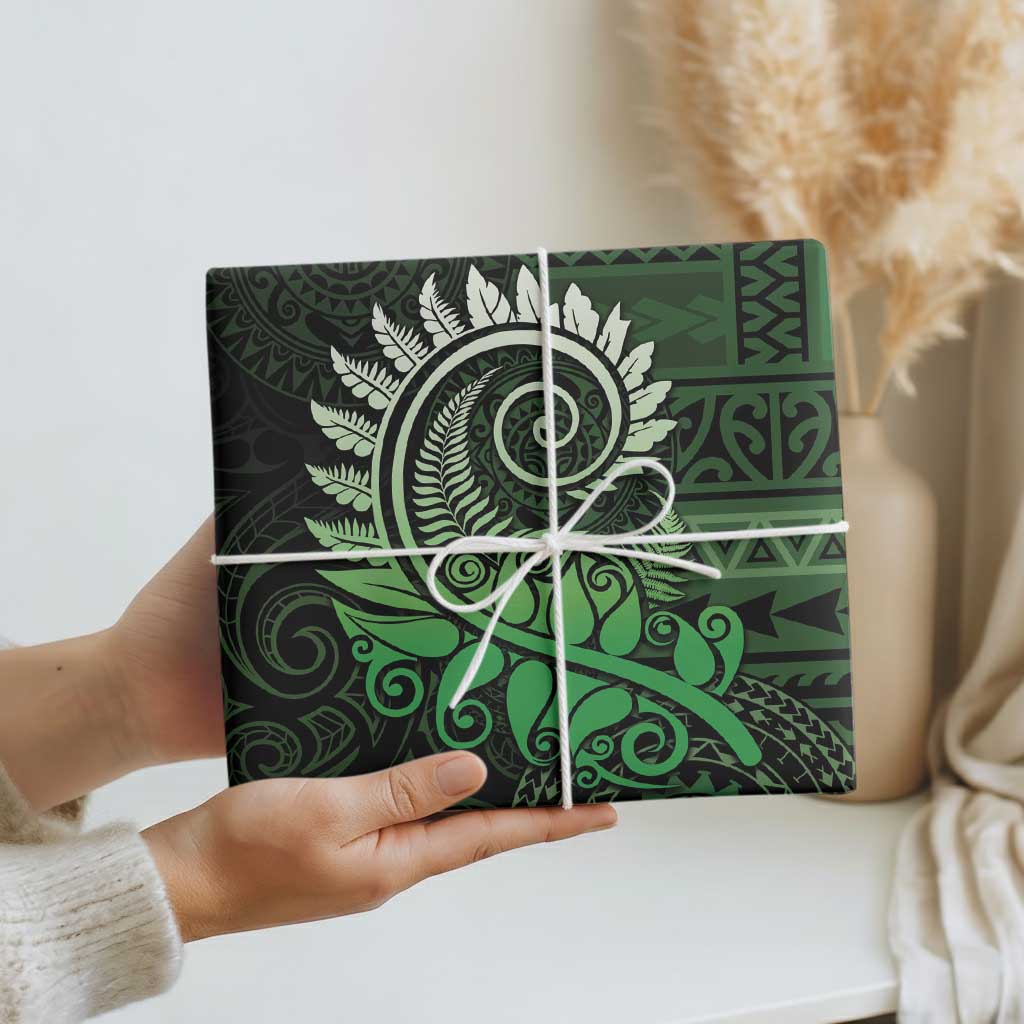 New Zealand Maori Koru Fern Wrapping Paper Spiral Polynesian Style Green LT05 - Polynesian Pride