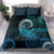 New Zealand Maori Koru Fern Bedding Set Spiral Polynesian Style Aqua Gradient