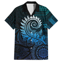 New Zealand Maori Koru Fern Hawaiian Shirt Spiral Polynesian Style Aqua Gradient LT05 Aqua - Polynesian Pride