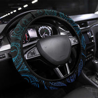 New Zealand Maori Koru Fern Steering Wheel Cover Spiral Polynesian Style Aqua Gradient LT05 Universal Fit Aqua - Polynesian Pride