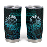 New Zealand Maori Koru Fern Tumbler Cup Spiral Polynesian Style Aqua Gradient LT05 Aqua - Polynesian Pride