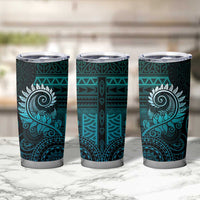 New Zealand Maori Koru Fern Tumbler Cup Spiral Polynesian Style Aqua Gradient LT05 - Polynesian Pride