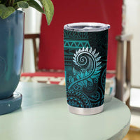 New Zealand Maori Koru Fern Tumbler Cup Spiral Polynesian Style Aqua Gradient LT05 - Polynesian Pride