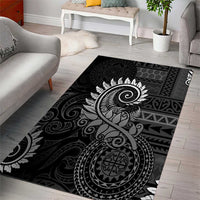 New Zealand Maori Koru Fern Area Rug Spiral Polynesian Style Gray LT05 - Polynesian Pride