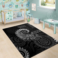 New Zealand Maori Koru Fern Area Rug Spiral Polynesian Style Gray LT05 - Polynesian Pride