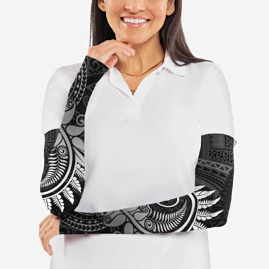 New Zealand Maori Koru Fern Arm Sleeves Spiral Polynesian Style Gray LT05 - Polynesian Pride