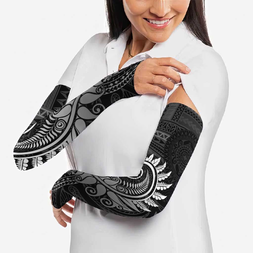 New Zealand Maori Koru Fern Arm Sleeves Spiral Polynesian Style Gray LT05 - Polynesian Pride