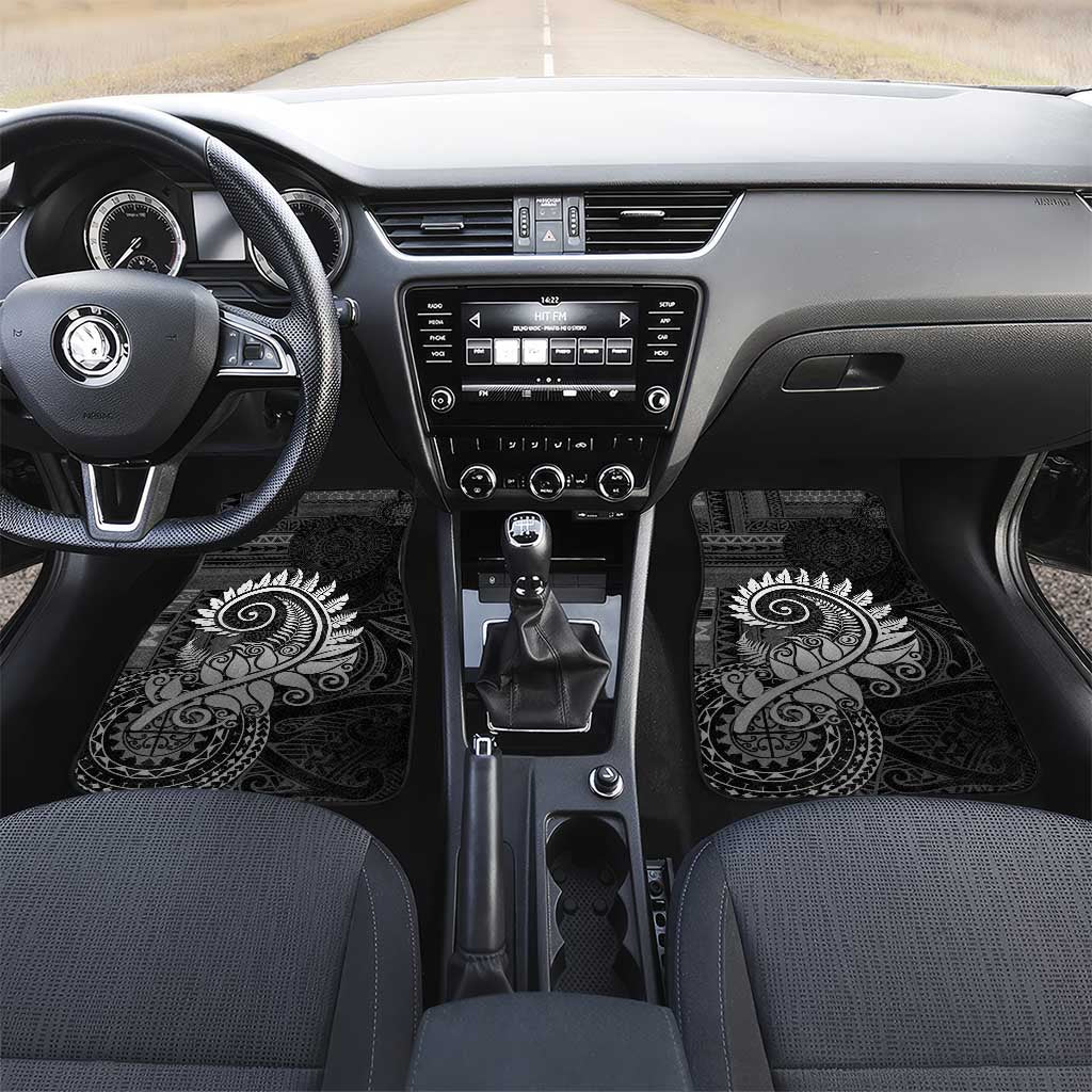 New Zealand Maori Koru Fern Car Mats Spiral Polynesian Style Gray LT05 Set 2pcs - Front Gray - Polynesian Pride