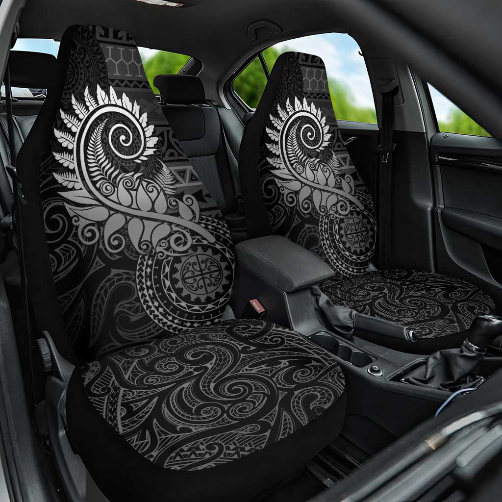 New Zealand Maori Koru Fern Car Seat Cover Spiral Polynesian Style Gray LT05 One Size Gray - Polynesian Pride