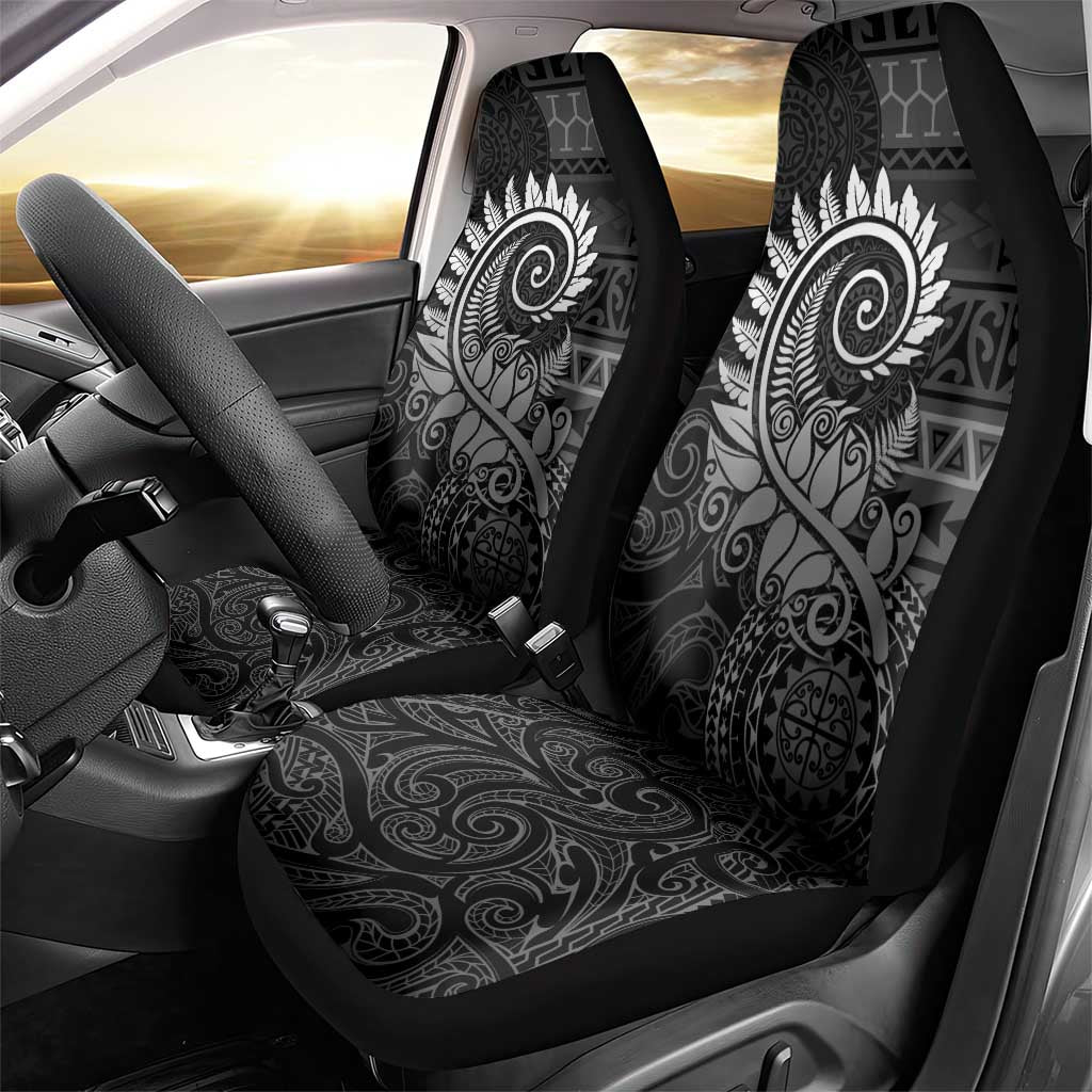 New Zealand Maori Koru Fern Car Seat Cover Spiral Polynesian Style Gray LT05 - Polynesian Pride