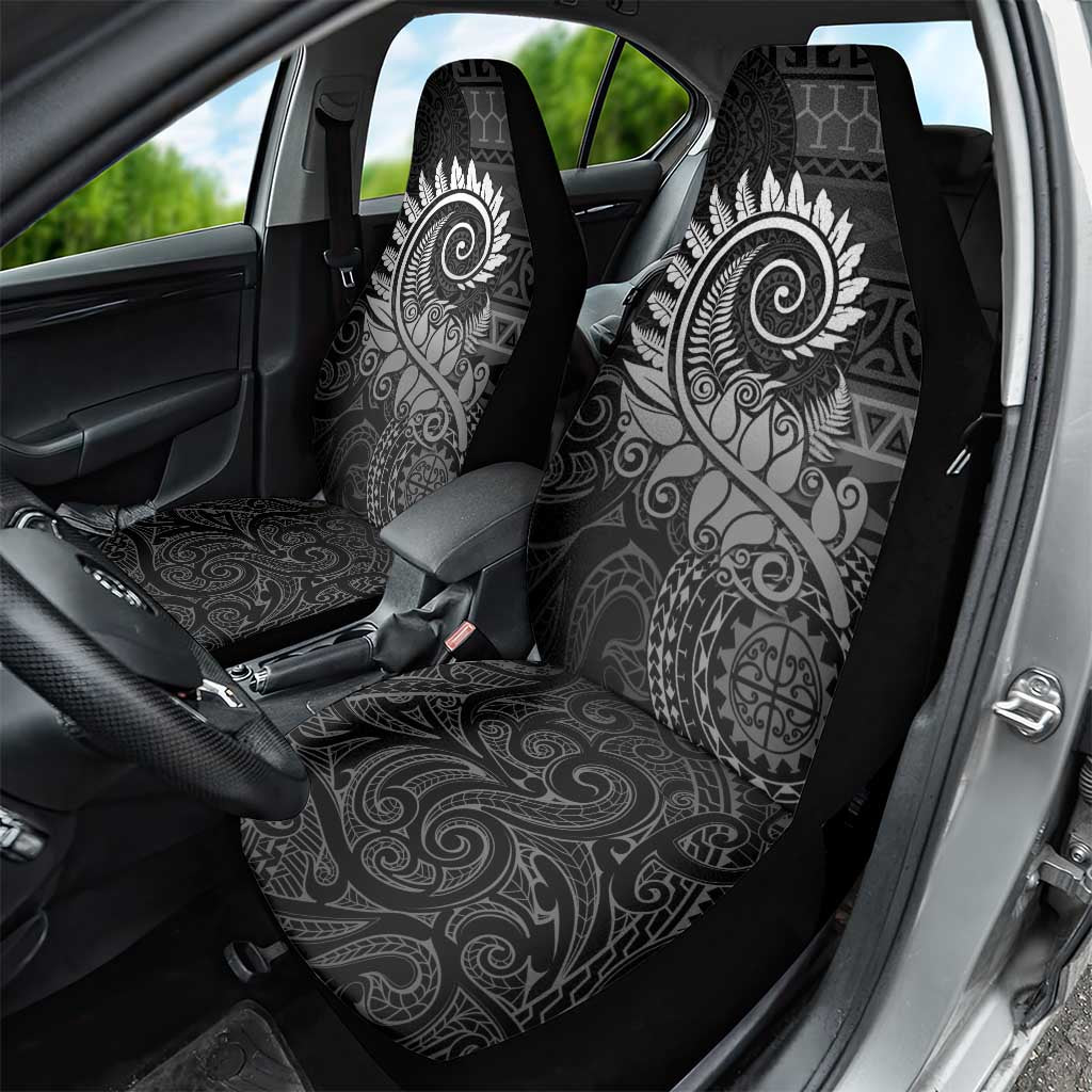 New Zealand Maori Koru Fern Car Seat Cover Spiral Polynesian Style Gray LT05 - Polynesian Pride
