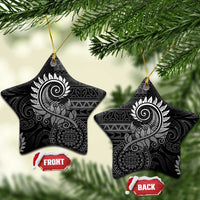 New Zealand Maori Koru Fern Ceramic Ornament Spiral Polynesian Style Gray