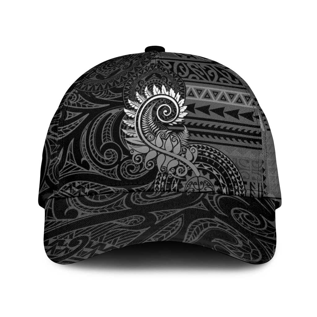 New Zealand Maori Koru Fern Classic Cap Spiral Polynesian Style Gray - Polynesian Pride