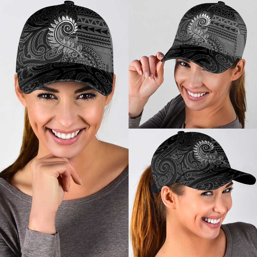 New Zealand Maori Koru Fern Classic Cap Spiral Polynesian Style Gray - Polynesian Pride