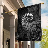 New Zealand Maori Koru Fern Garden Flag Spiral Polynesian Style Gray LT05 House Flag Gray - Polynesian Pride