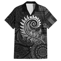New Zealand Maori Koru Fern Hawaiian Shirt Spiral Polynesian Style Gray LT05 Gray - Polynesian Pride