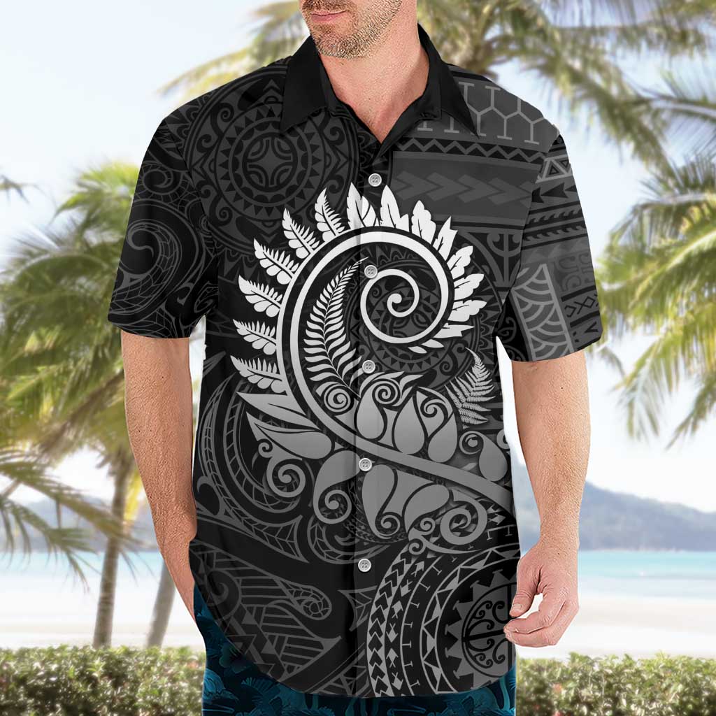 New Zealand Maori Koru Fern Hawaiian Shirt Spiral Polynesian Style Gray LT05 - Polynesian Pride