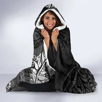 New Zealand Maori Koru Fern Hooded Blanket Spiral Polynesian Style Gray LT05 - Polynesian Pride