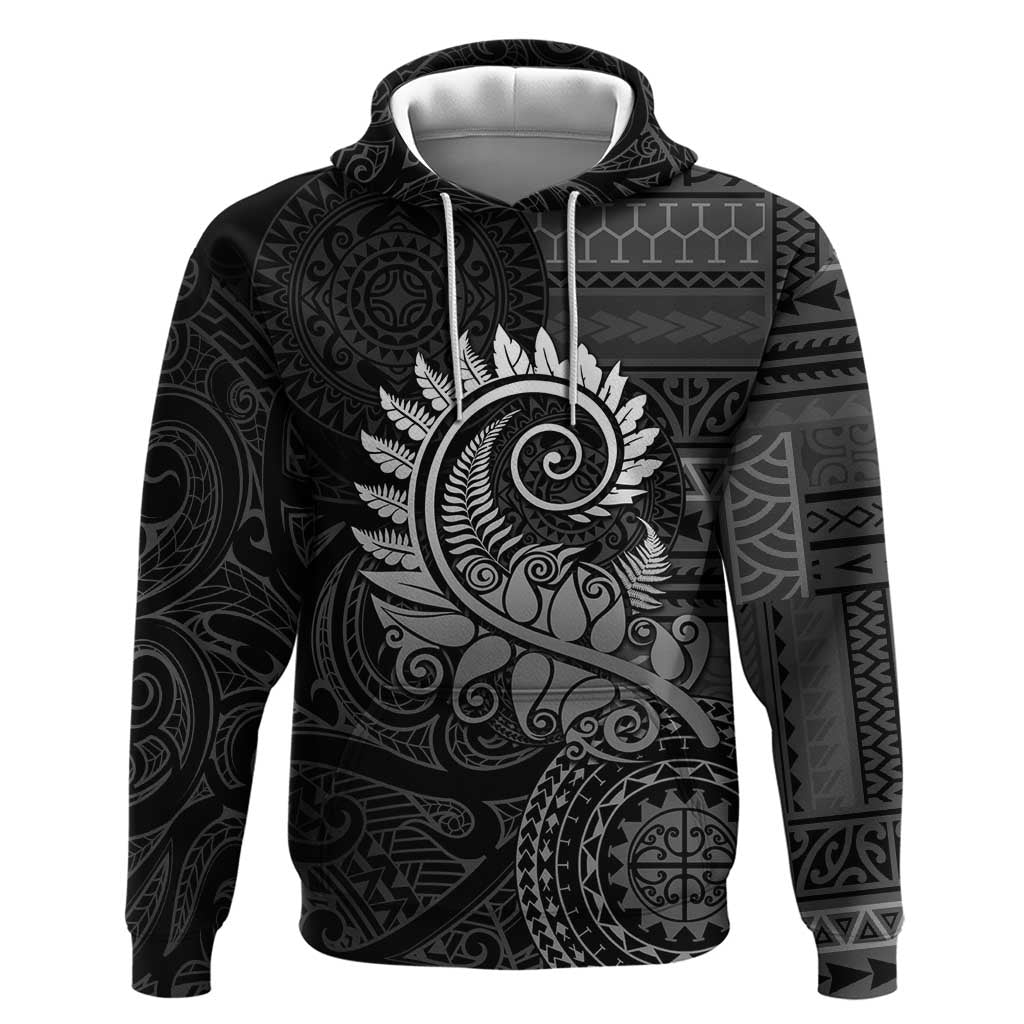 New Zealand Maori Koru Fern Hoodie Spiral Polynesian Style Gray LT05 Pullover Hoodie Gray - Polynesian Pride
