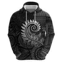 New Zealand Maori Koru Fern Hoodie Spiral Polynesian Style Gray LT05 - Polynesian Pride