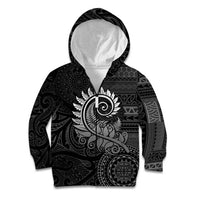 New Zealand Maori Koru Fern Kid Hoodie Spiral Polynesian Style Gray LT05 Zip Hoodie Gray - Polynesian Pride