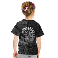 New Zealand Maori Koru Fern Kid T Shirt Spiral Polynesian Style Gray LT05 - Polynesian Pride