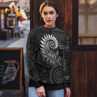 New Zealand Maori Koru Fern Ugly Christmas Sweater Spiral Polynesian Style Gray LT05 - Polynesian Pride