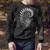 New Zealand Maori Koru Fern Ugly Christmas Sweater Spiral Polynesian Style Gray LT05 - Polynesian Pride