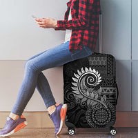 New Zealand Maori Koru Fern Luggage Cover Spiral Polynesian Style Gray