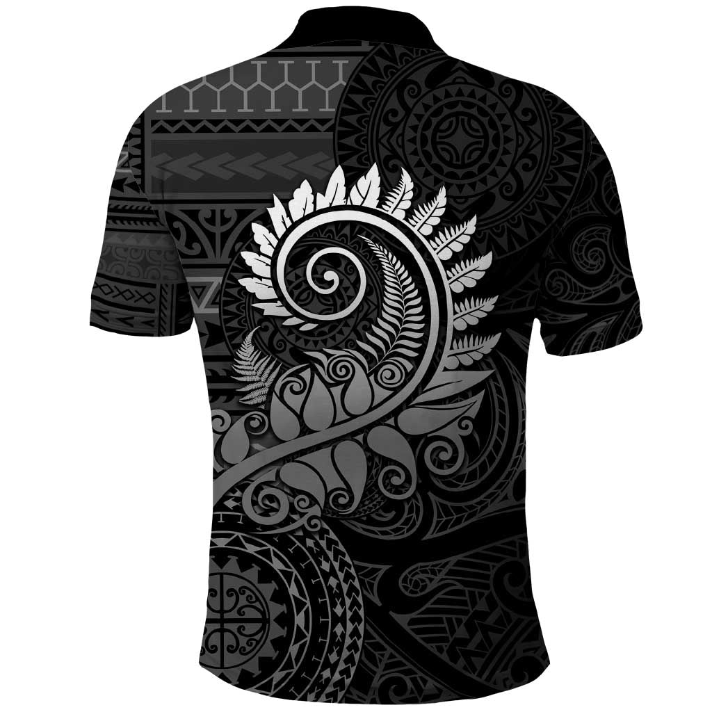 New Zealand Maori Koru Fern Polo Shirt Spiral Polynesian Style Gray LT05 - Polynesian Pride