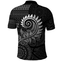 New Zealand Maori Koru Fern Polo Shirt Spiral Polynesian Style Gray LT05 - Polynesian Pride