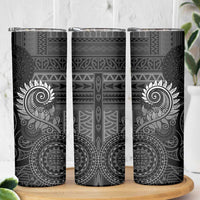 New Zealand Maori Koru Fern Skinny Tumbler Spiral Polynesian Style Gray LT05 - Polynesian Pride