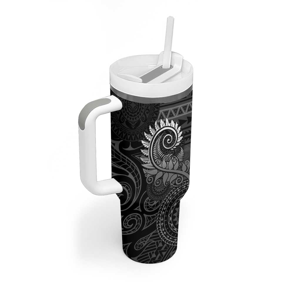 New Zealand Maori Koru Fern Tumbler With Handle Spiral Polynesian Style Gray LT05 - Polynesian Pride