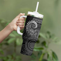 New Zealand Maori Koru Fern Tumbler With Handle Spiral Polynesian Style Gray LT05 - Polynesian Pride