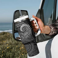 New Zealand Maori Koru Fern Tumbler With Handle Spiral Polynesian Style Gray LT05 - Polynesian Pride