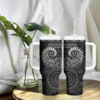New Zealand Maori Koru Fern Tumbler With Handle Spiral Polynesian Style Gray LT05 - Polynesian Pride